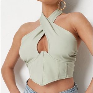 Wrap Halterneck Corset Top